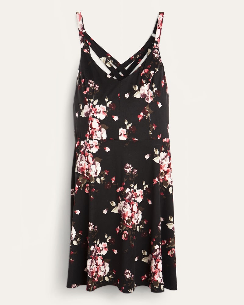 Front of plus size Evelyn Floral-Print Racerback A-Line Dress by Socialite | Dia&Co | dia_product_style_image_id:173873